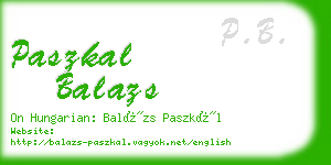 paszkal balazs business card